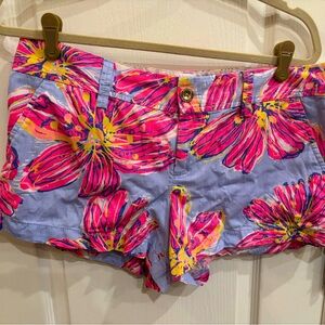 Lilly Pulitzer Walsh shorts HTF party girl purple dahlia print size 12!